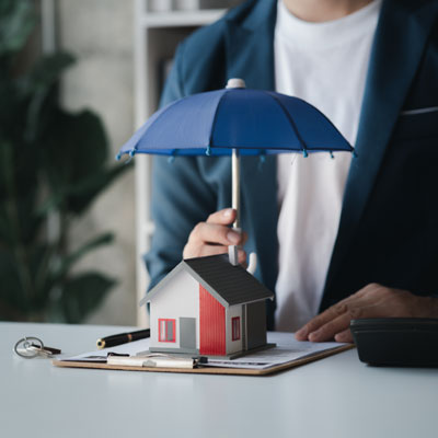 Umbrella over house